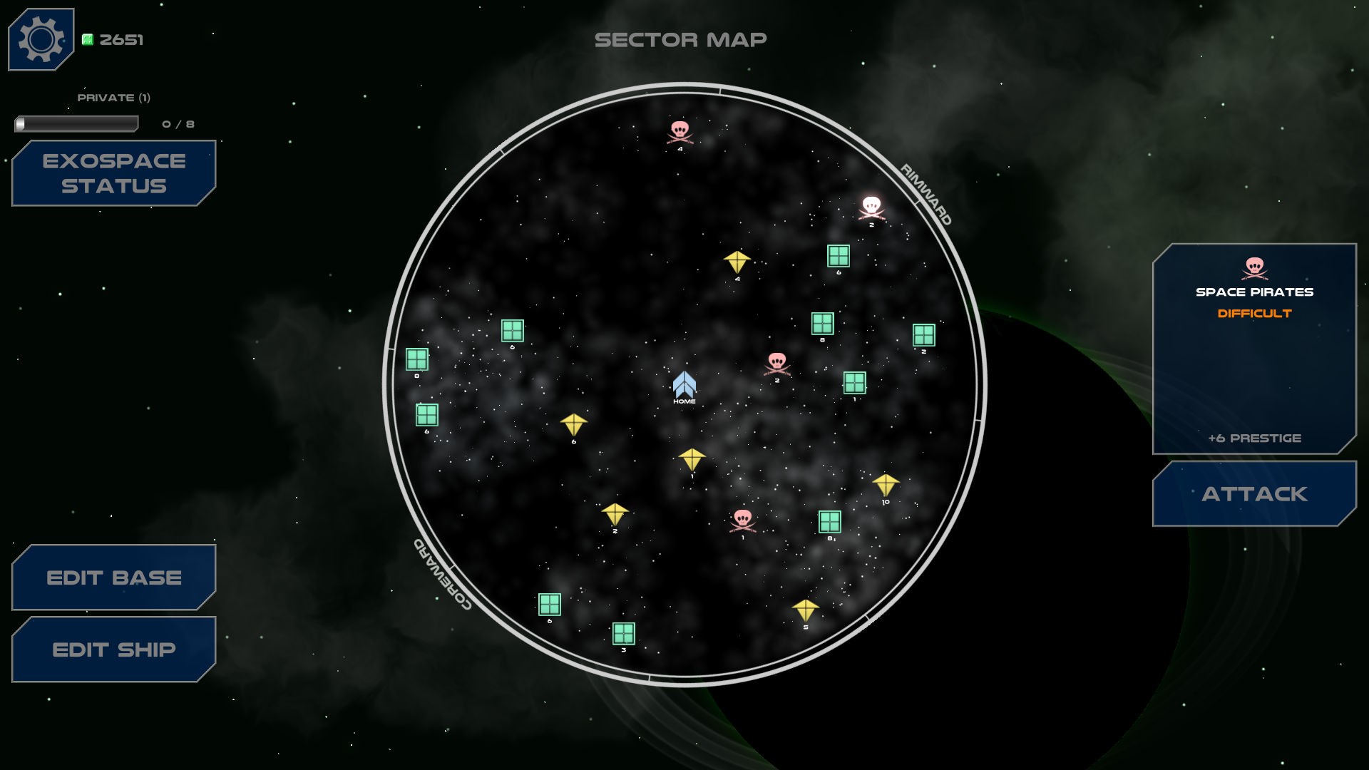 Screenshot of sector map